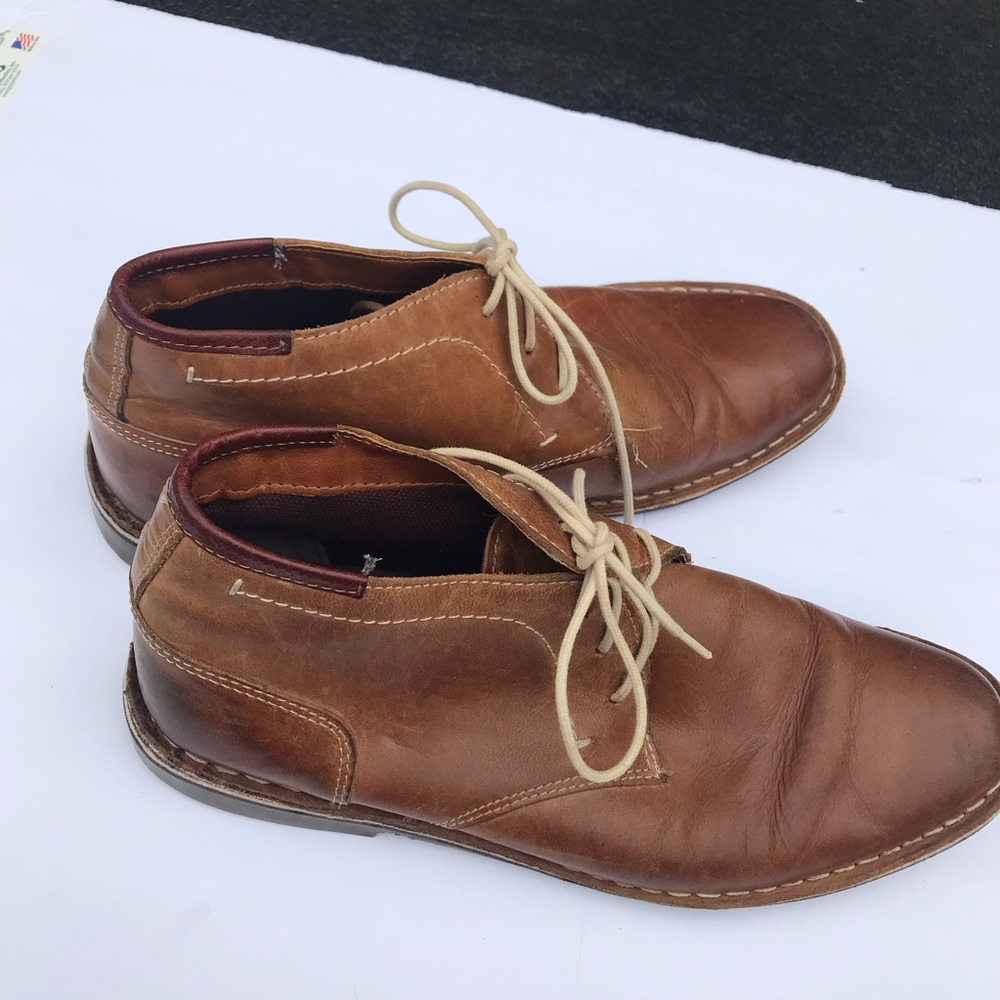Steve Madden threaded sole rich tan real leather shoes made in India